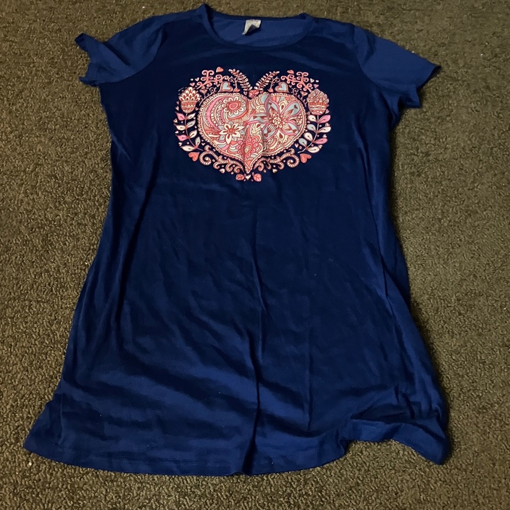 Blue T-Shirt with Heart Design